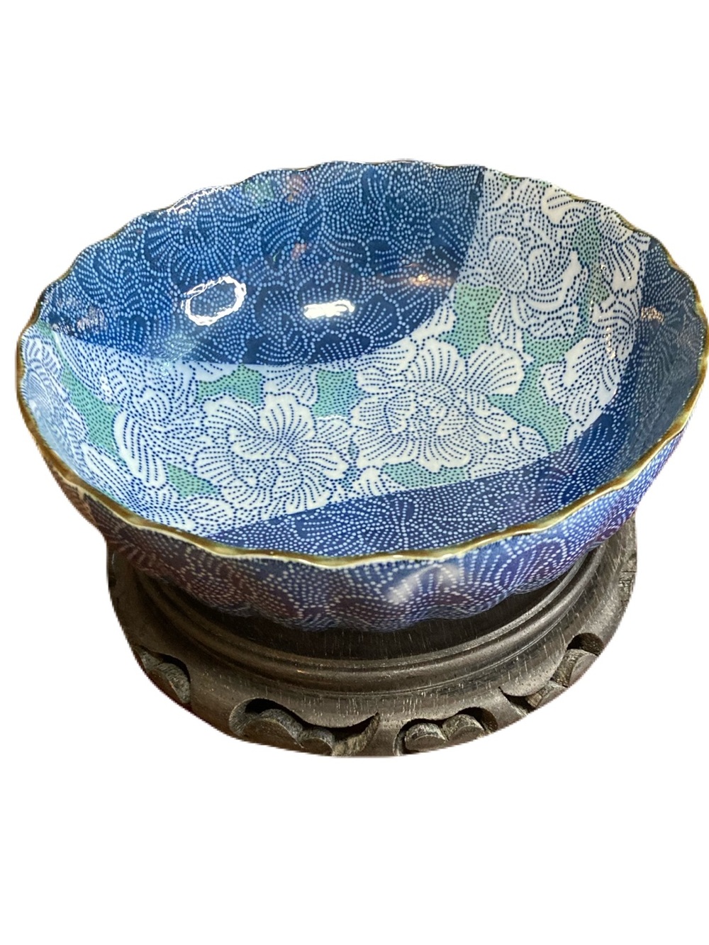 Mini Ware Vintage Porcelain Bowl w/ Stand By Ryuho | Mint Condition